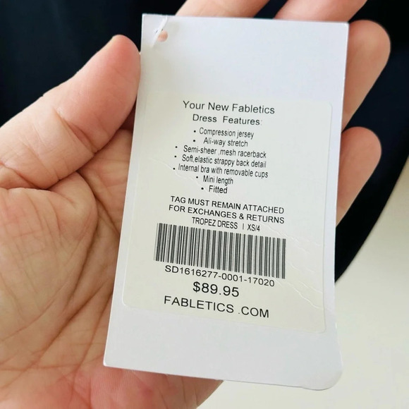 Fabletics Tropez Black Compression Mini Dress - Size XS - NWT - Picture 7 of 14